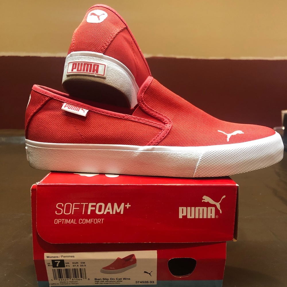 Red Puma Bari slip ons